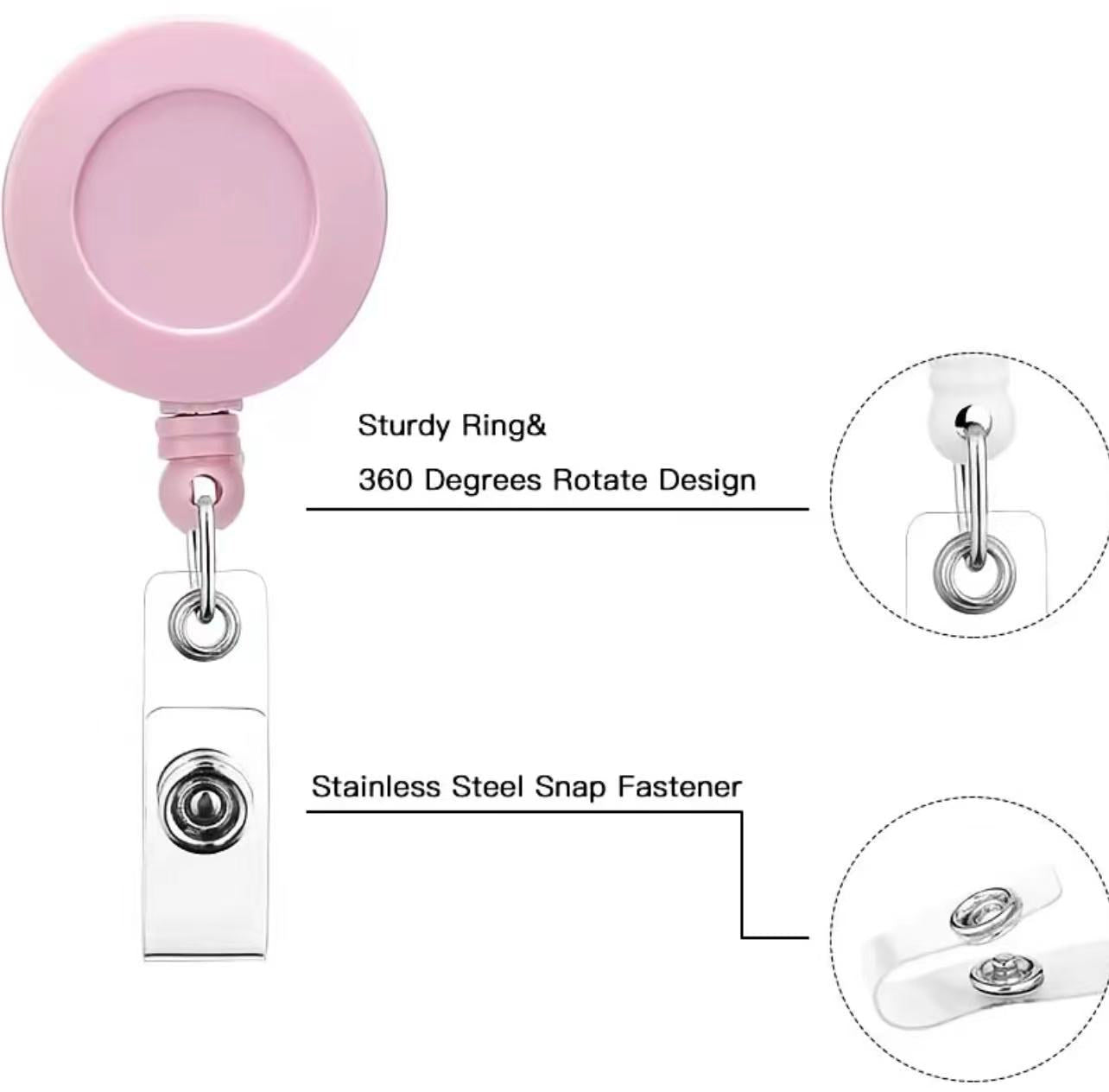 Retractable Badge Reel ,Solid Color  ID Badge Holder ,50 CENT  Each