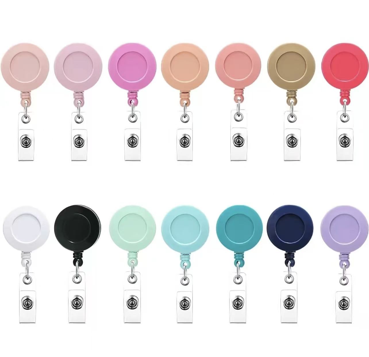 Retractable Badge Reel ,Solid Color  ID Badge Holder ,50 CENT  Each